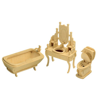 Woodcraft dřevěné 3D puzzle - Nábytek Koupelna
