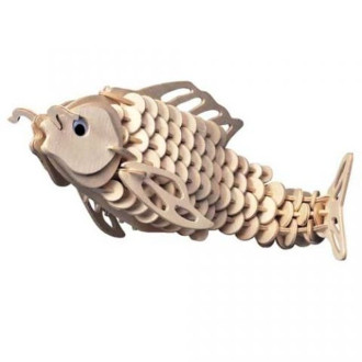 Woodcraft dřevěné 3D puzzle - skládačka Kapr