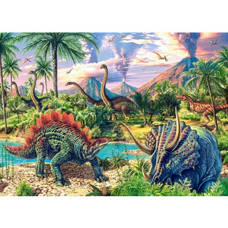 Castorland puzzle 120 dílků - Dinosauří vulkán