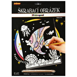 Škrabací obrázky duhové 25 x 20 cm - Rybičky