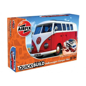 Airfix Quick Bulid J6017 Volkswagen Camper Van, Červený