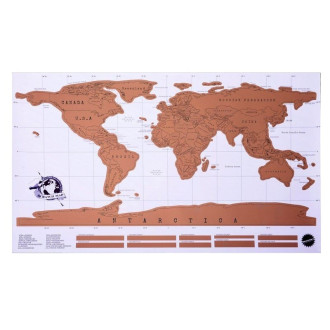 Stírací mapa světa Deluxe 86 x 52 cm