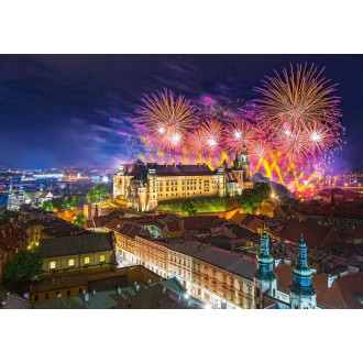 Castorland puzzle 500 dílků - Ohňostroj nad hradem Wawel