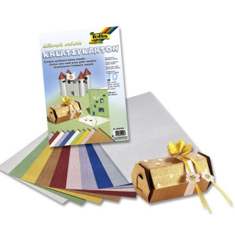 Folia Metalízový papír - mřížka 23x33 cm 10 ks, 230g
