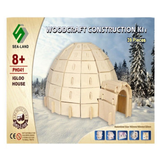 Woodcraft dřevěné 3D puzzle - Iglů, 16x16x12 cm