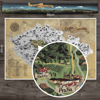 Giftio Stírací mapa Česká republika Deluxe XL, Stříbrná