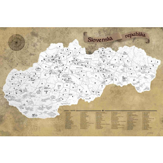 Giftio Stírací mapa Slovenská republika Deluxe XL, Stříbrná