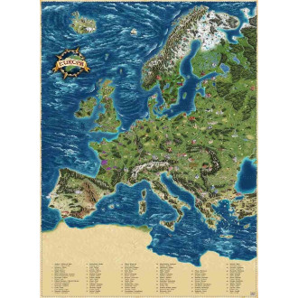 Stírací mapa Evropy XL, Zlatá