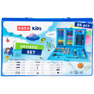 Easy kreativní a výtvarná sada 86 kusů, modrá