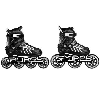 Spokey KHAN Kolečkové brusle, černo-bílé, ABEC7 Carbon, vel. 31-34