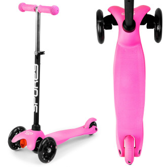 Spokey FUNRIDE Tříkolka dětská se svítícími kolečky, růžová