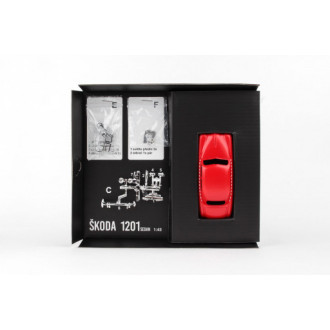 Abrex Stavebnice Škoda 1201 (1956) Taxi, Červená 1:43