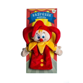 Teddies Kašpárek maňásek na ruku plyšový 27 cm s rolničkami