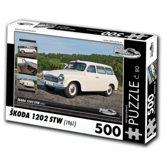 Puzzle č. 80, Škoda 1202 STW Sanitní vůz (1961) 500 dílků