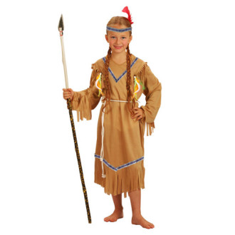 Rappa Dětský kostým indiánka s čelenkou vel. S (110-116 cm)