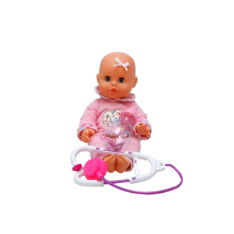 Alltoys Bambolina Dimian Panenka se stetoskopem a kojeneckou lahvičkou