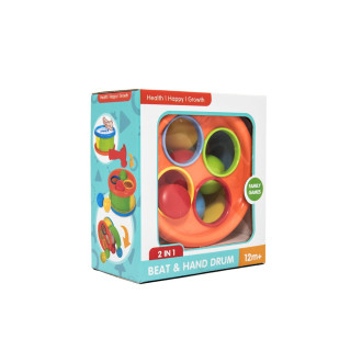 Teddies Zatloukačka a bubínek 2v1 plast s kladívkem