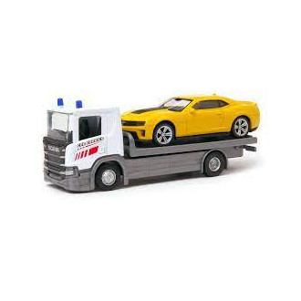 Welly Scania P320 (white) a Chevrolet Camaro (yellow) 1:57/43