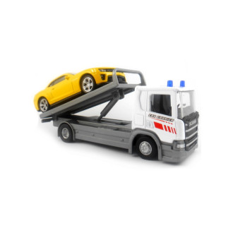 Welly Scania P320 (white) a Chevrolet Camaro (yellow) 1:57/43