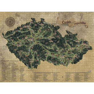 Giftio Puzzle 1500 dílků Mapa Česka