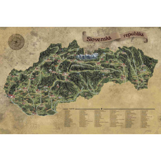 Giftio Stírací mapa Slovenská republika Deluxe XXL