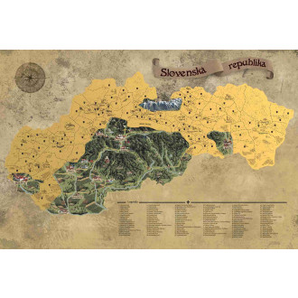 Giftio Stírací mapa Slovenská republika Deluxe XXL