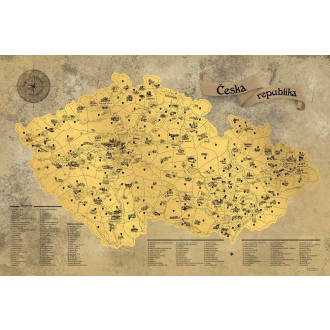 Giftio Stírací mapa Česká republika Deluxe XXL