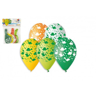 Nafukovací balonky s potiskem dino průměr 30cm, 5ks