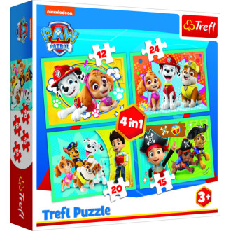 Trefl Puzzle 4v1 Tlapková patrola Šťastný tým