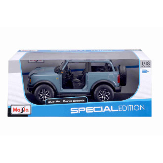 Maisto Ford Bronco Badlands (bez dveří) 2021, Modrý 1:18