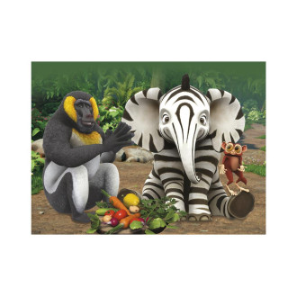 Dino dřevěné kostky Safari, 12 kostek