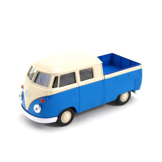 Welly Volkswagen T1 Double Cabin Pick Up, Modrý 1:34