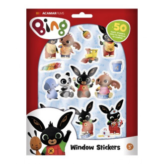Okenní dekorace, Bing Bunny 50ks samolepek na kartě 16x21cm