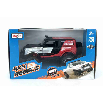 Maisto Ford Bronco 4x4 Rebels, stříbrno-červený