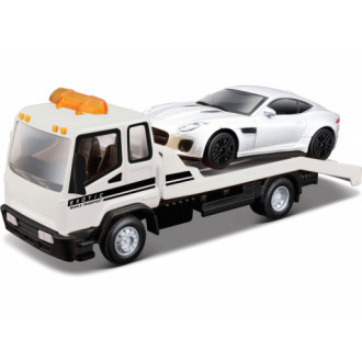 Bburago Tow Truck a Jaguar, White 1:43