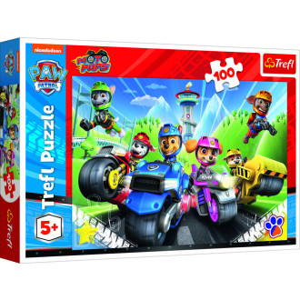 Trefl Puzzle 100 dílků - Tlapková patrola, Na motorce