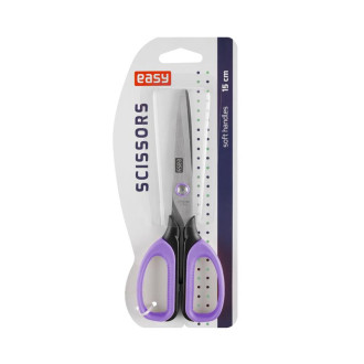 Easy Nůžky s měkkým úchytem 15 cm - fialové