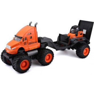 Maisto Builder Zone Quarry Haulers with Street Loader, Orange 1:32