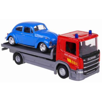 Welly Scania P320 (red) a VW Beetle (blue) 1:57/43