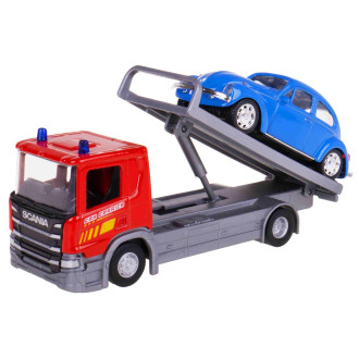 Welly Scania P320 (red) a VW Beetle (blue) 1:57/43
