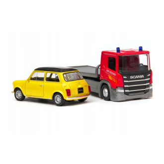 Welly Scania P320 (red) a Mini Cooper (yellow) 1:57/43