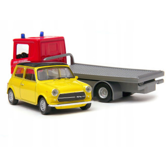 Welly Scania P320 (red) a Mini Cooper (yellow) 1:57/43
