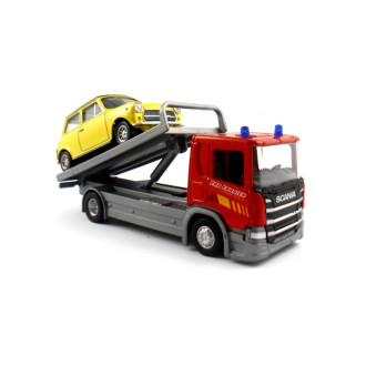 Welly Scania P320 (red) a Mini Cooper (yellow) 1:57/43