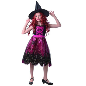 Dětský kostým na karneval Čarodějnice 09193, 120-130 cm