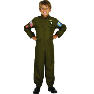 Dětský kostým na karneval Vojenský pilot, 120-130 cm