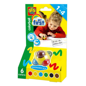 Barevná kulička, voskové pastelky