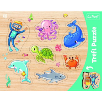 Deskové obrysové puzzle Mořský svět, 37x29cm
