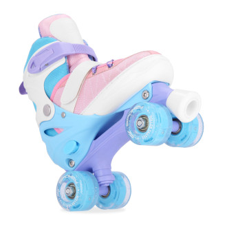 Spokey BUFF PRO Trekové brusle, regulovatelné, růžovo-modré, ABEC7, vel. 38-41