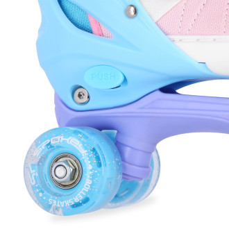 Spokey BUFF PRO Trekové brusle, regulovatelné, růžovo-modré, ABEC7, vel. 38-41