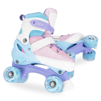 Spokey BUFF PRO Trekové brusle, regulovatelné, růžovo-modré, ABEC7, vel. 38-41